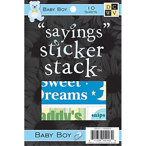 DCWV Sayings Sticker Stack ~ Baby Boy